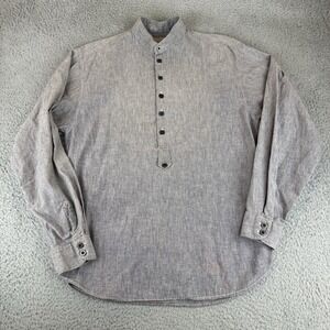 Wah Maker Frontier Chambray Shirt Mens Size Small Gray Western Denim Long Sleeve